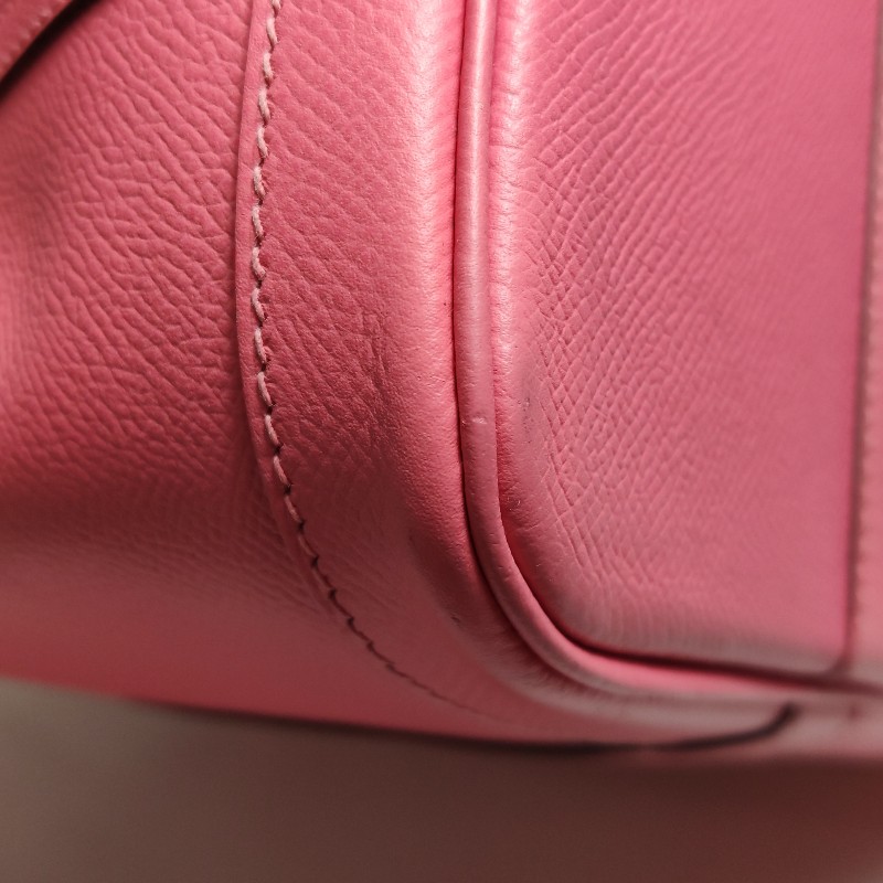 Hermes Garden Party花園包30按扣手提包Epsom牛皮銀扣U5唇膏粉A刻-16