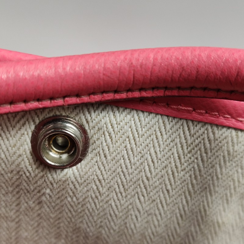 Hermes Garden Party花園包30按扣手提包Epsom牛皮銀扣U5唇膏粉A刻-17