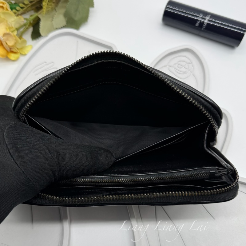 BOTTEGA VENETA BV 經典編織黑色小牛皮拉鍊長夾-6