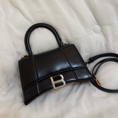 Balenciaga 巴黎世家 光面牛皮 沙漏包XS 黑色