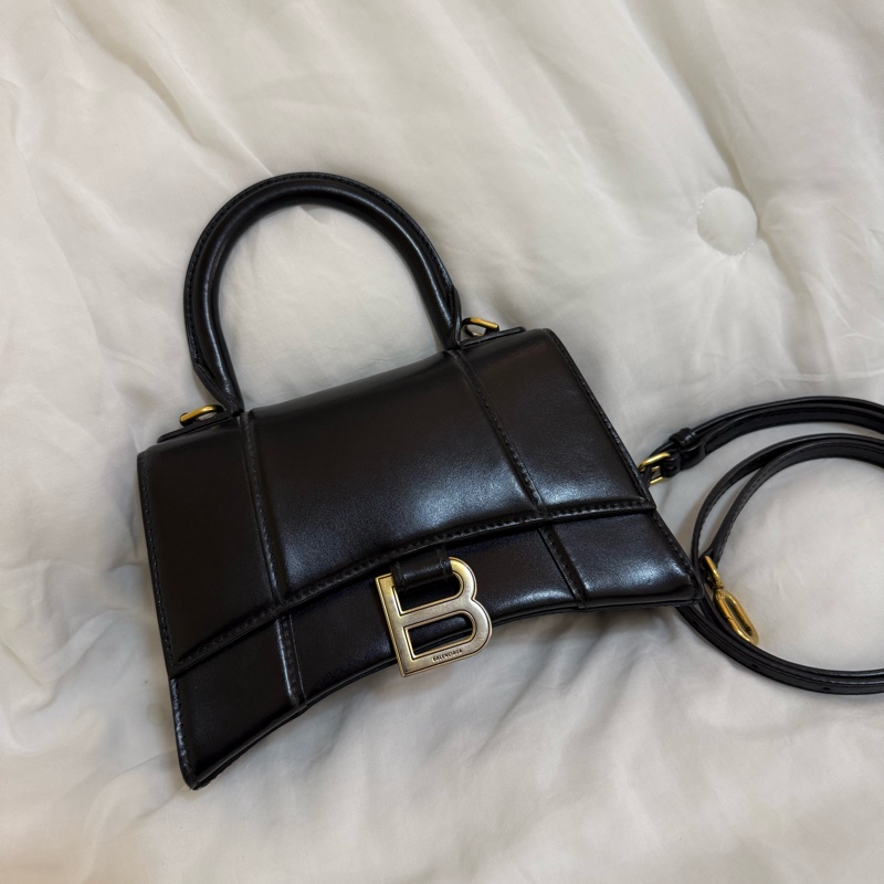 Balenciaga 巴黎世家 光面牛皮 沙漏包XS 黑色-0