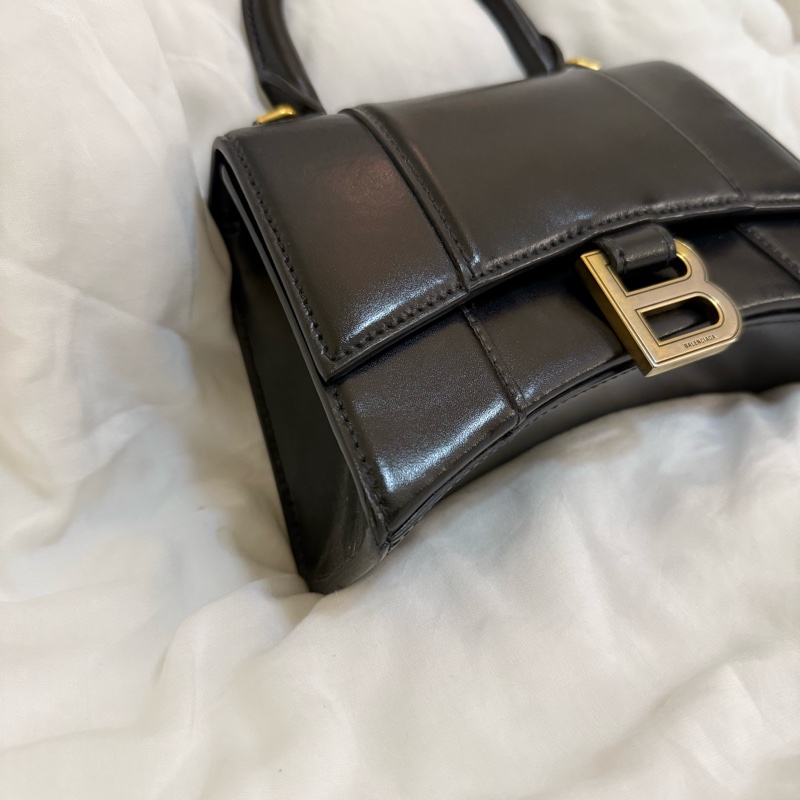 Balenciaga 巴黎世家 光面牛皮 沙漏包XS 黑色-2