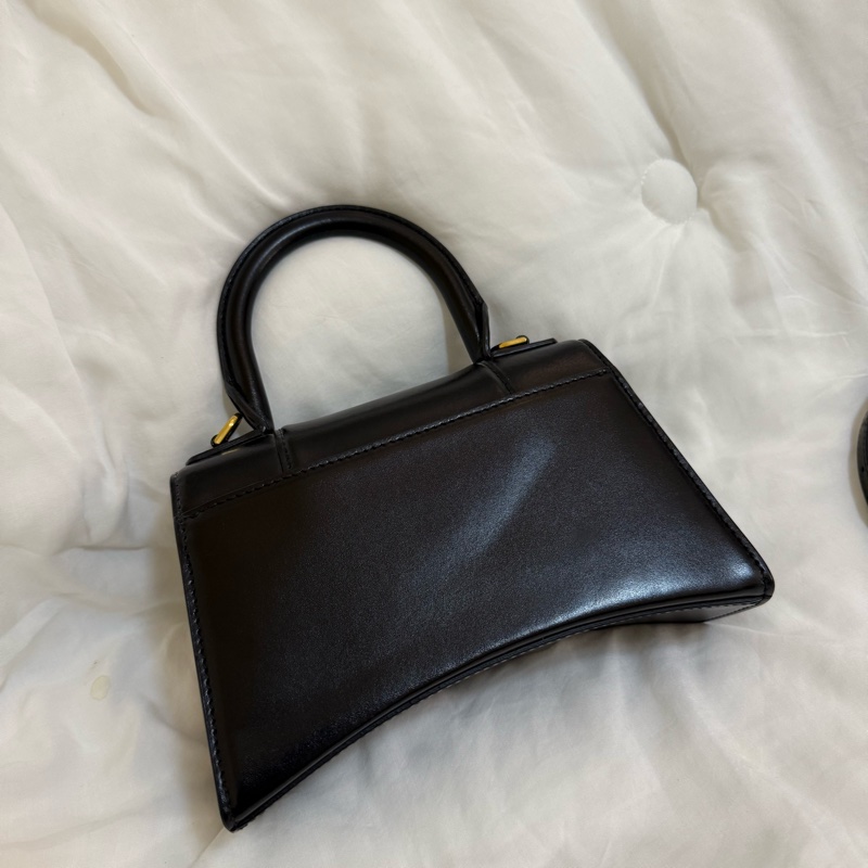 Balenciaga 巴黎世家 光面牛皮 沙漏包XS 黑色-4
