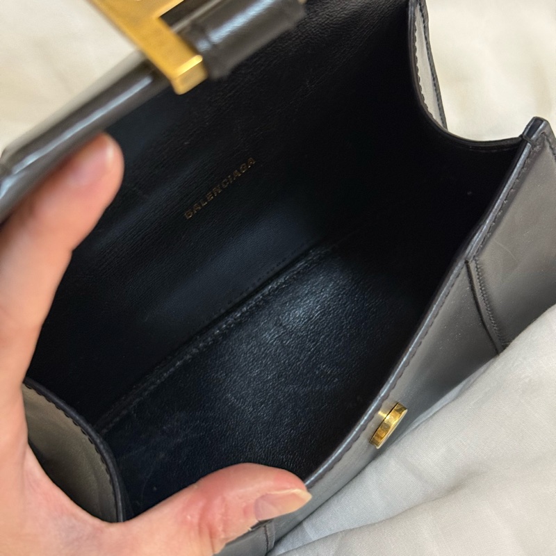 Balenciaga 巴黎世家 光面牛皮 沙漏包XS 黑色-5