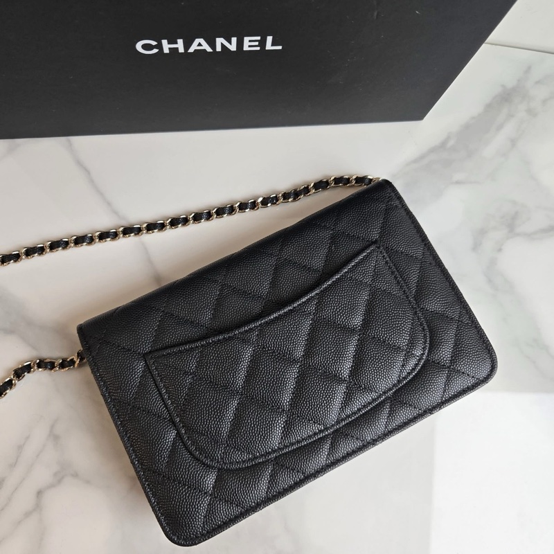 極新🖤Chanel 荔枝紋牛皮金扣WOC｜晶片款｜-1