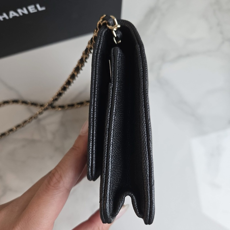 極新🖤Chanel 荔枝紋牛皮金扣WOC｜晶片款｜-3