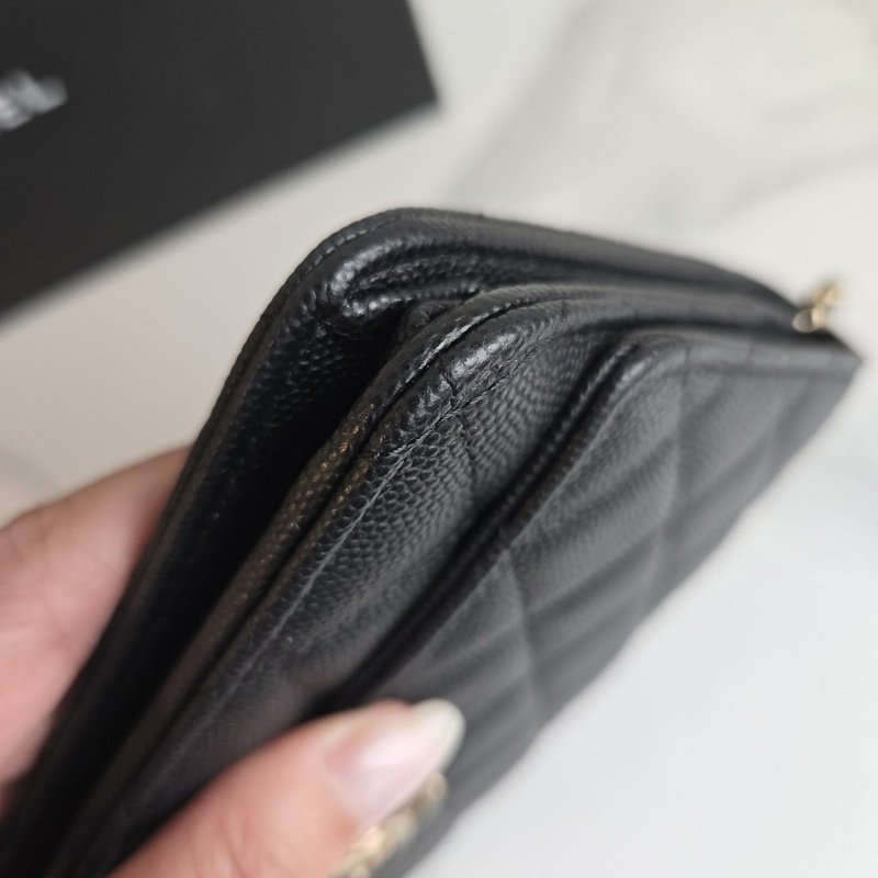 極新🖤Chanel 荔枝紋牛皮金扣WOC｜晶片款｜-5