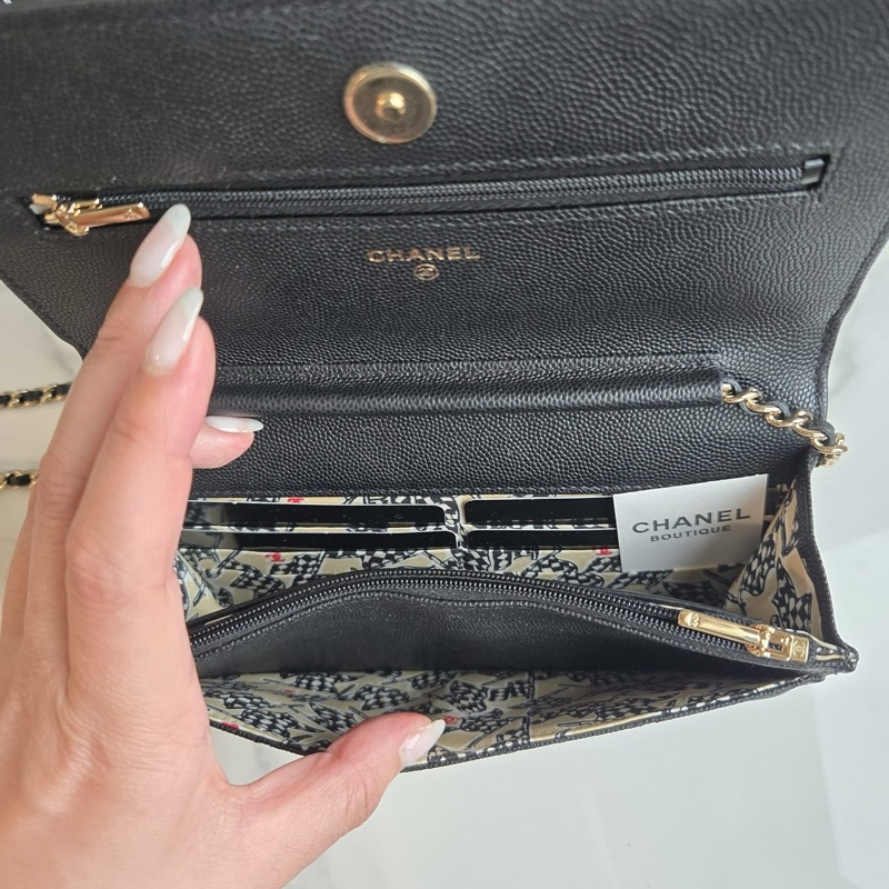 極新🖤Chanel 荔枝紋牛皮金扣WOC｜晶片款｜-6