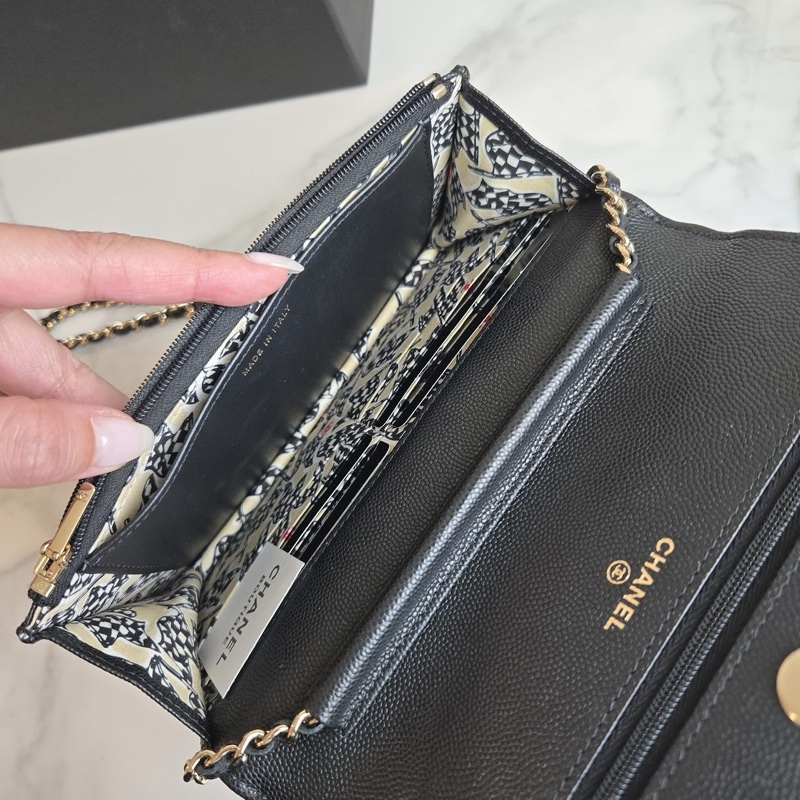 極新🖤Chanel 荔枝紋牛皮金扣WOC｜晶片款｜-7