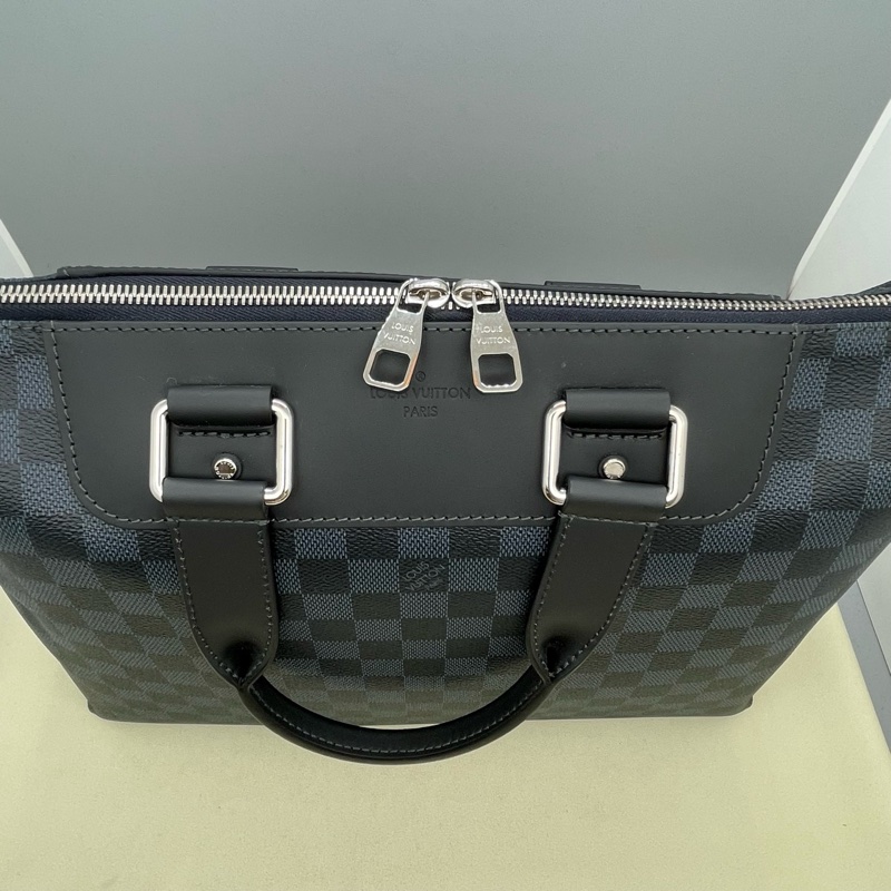99新路易威登/Louis Vuitton  男士藍棋盤公文包手提包 尺寸：37.0x 28.0x 6.0 cm  附件：肩帶-2