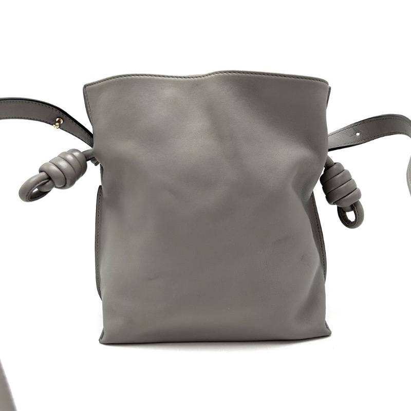 LOEWE flamenco系列 灰色小號肩背福袋包22*18*9 98新配件塵袋-6