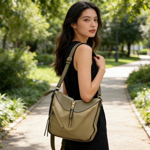 LOEWE hammock中號 拼色吊床手提肩背斜背包28*23*14 98新配件塵袋