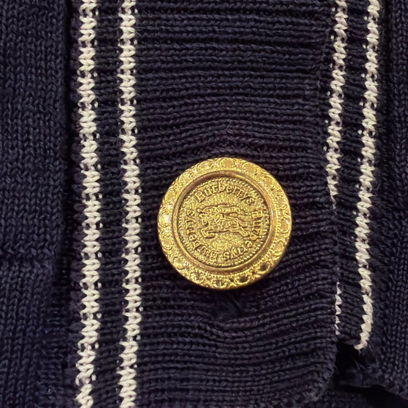 BURBERRY 金扣戰馬滾邊金釦針織外套-5