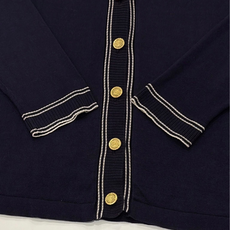 BURBERRY 金扣戰馬滾邊金釦針織外套-7