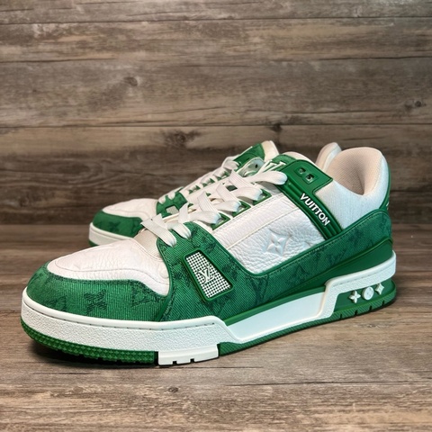 LV trainer Louis VUITTON 白綠牛仔  43碼
