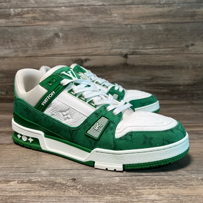 LV trainer Louis VUITTON 白綠牛仔  43碼-1