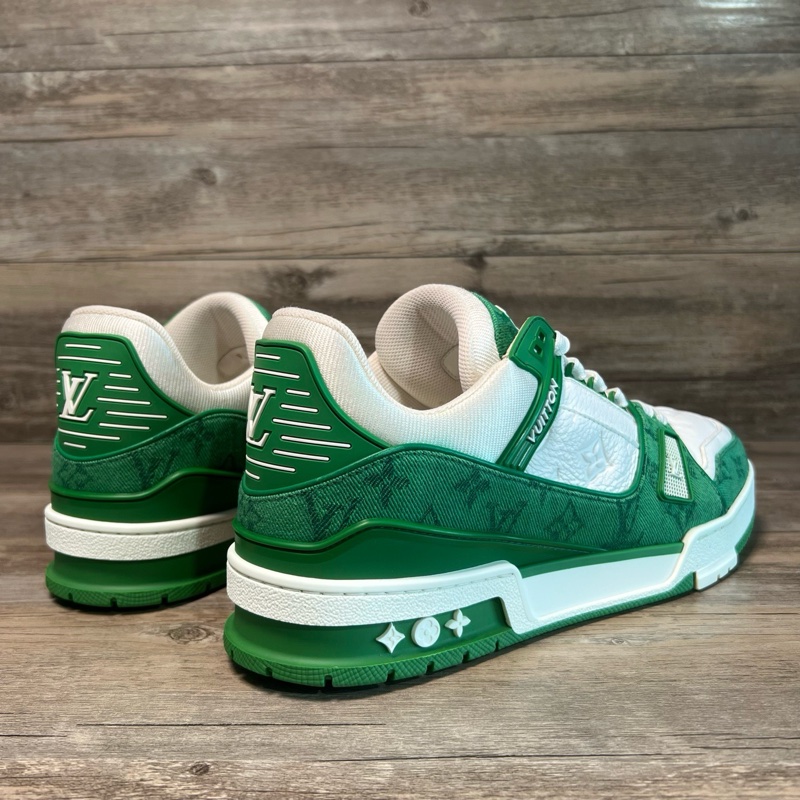 LV trainer Louis VUITTON 白綠牛仔  43碼-2
