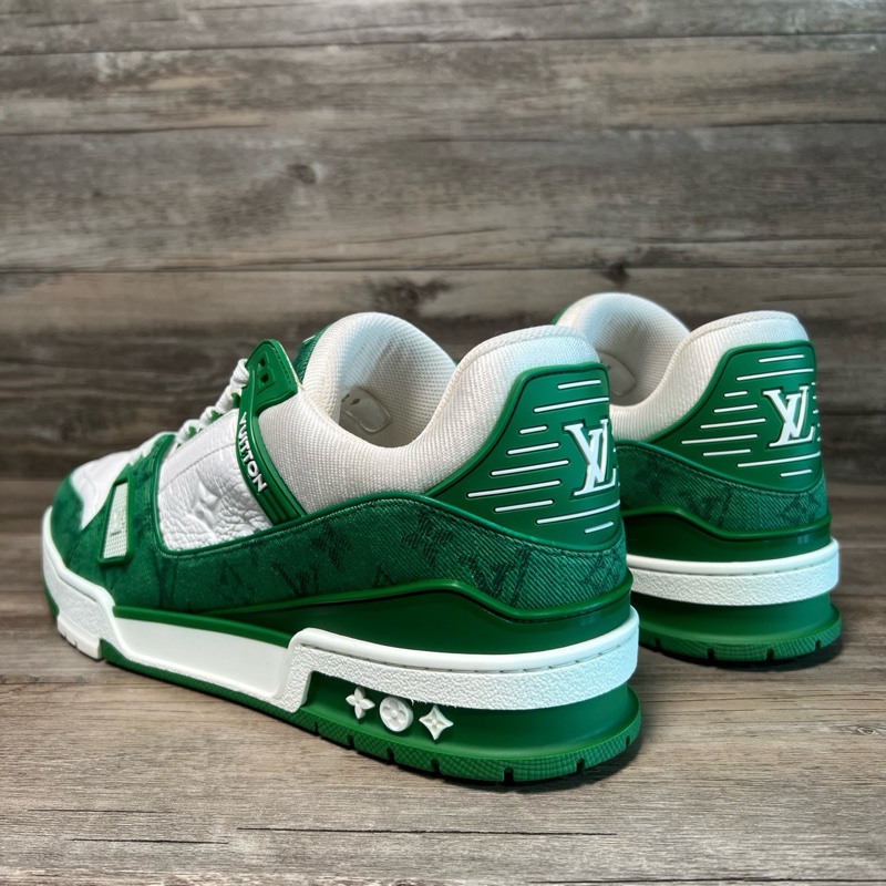 LV trainer Louis VUITTON 白綠牛仔  43碼-3