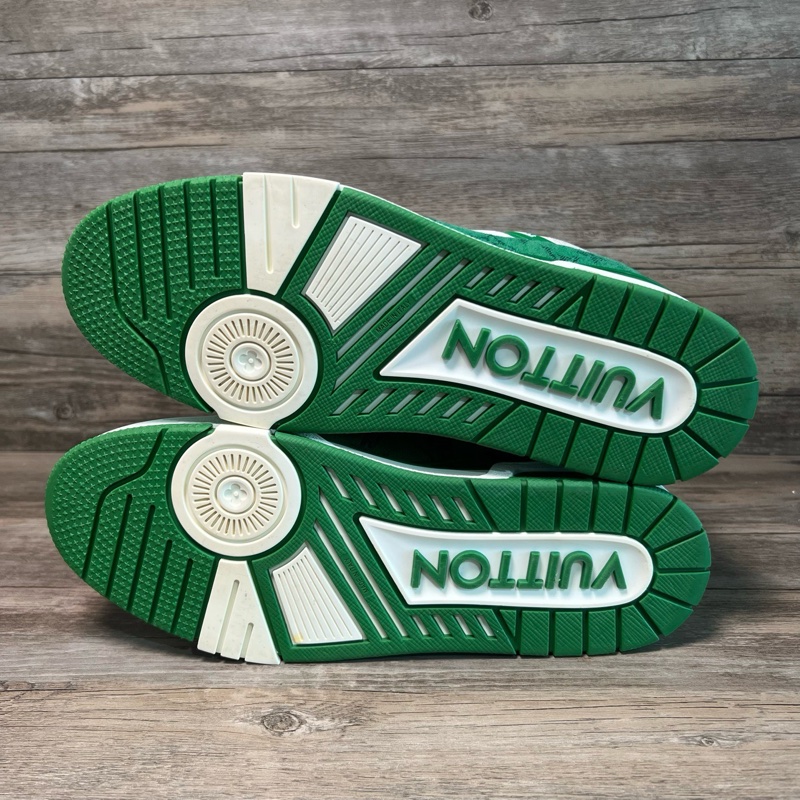 LV trainer Louis VUITTON 白綠牛仔  43碼-5