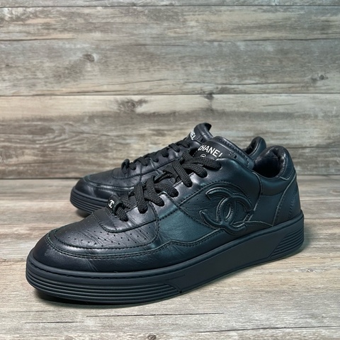 香奈兒 channel 黑色 空軍一號板鞋 休閒鞋 全皮材質 39碼