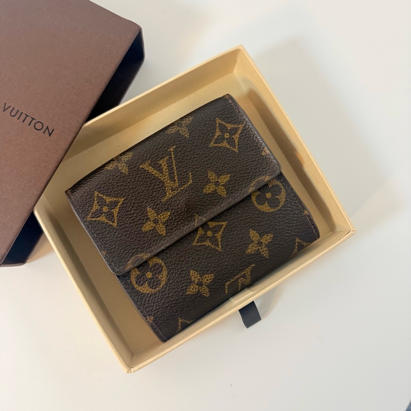 ✔️LV Louis Vuitton 路易威登 Monogram M61652 原花金扣三折零錢短夾-1