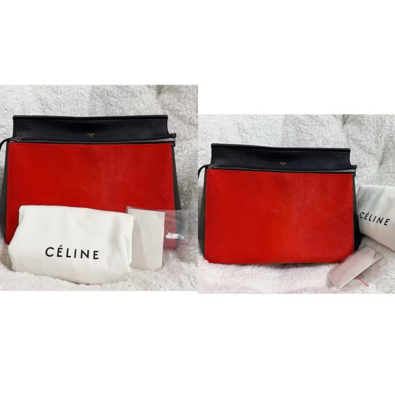 Celine 皮草手提肩背包-1