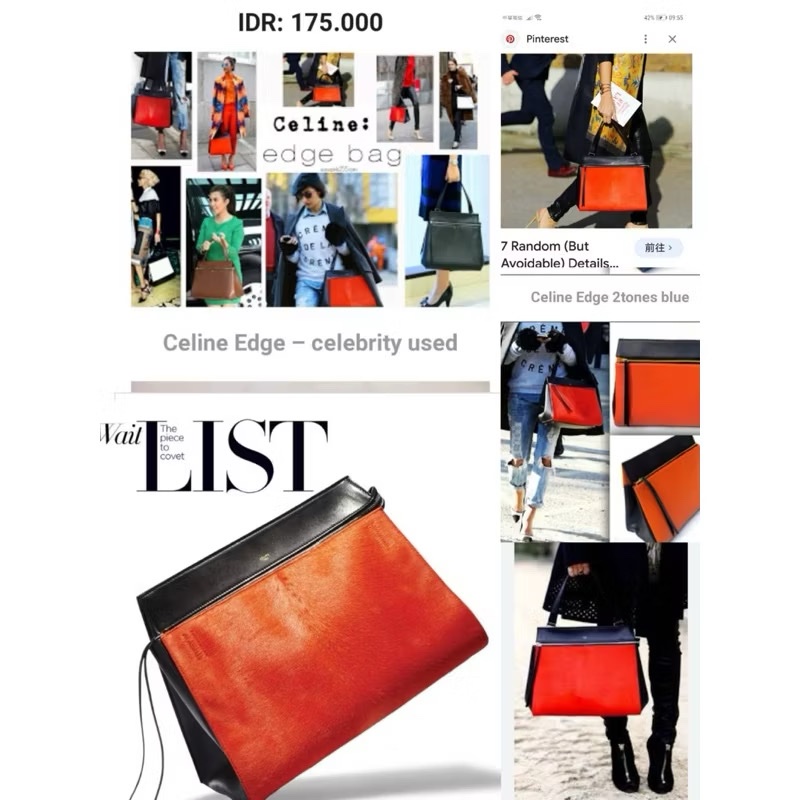 Celine 皮草手提肩背包-9