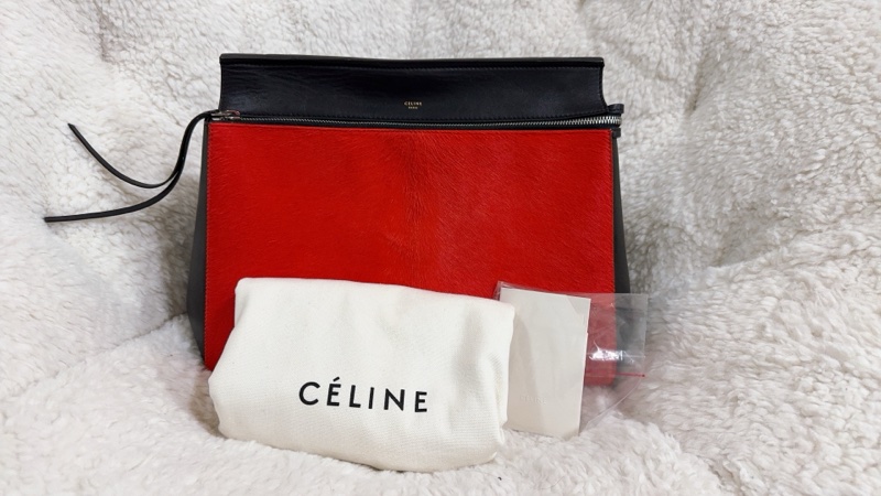 Celine 皮草手提肩背包-18