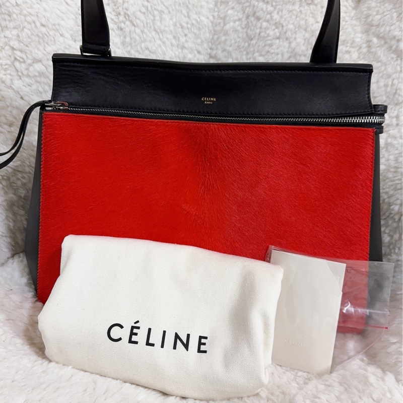 Celine 皮草手提肩背包-19