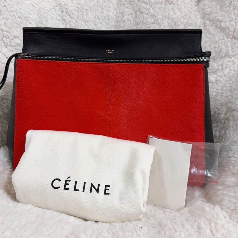 Celine 皮草手提肩背包-21