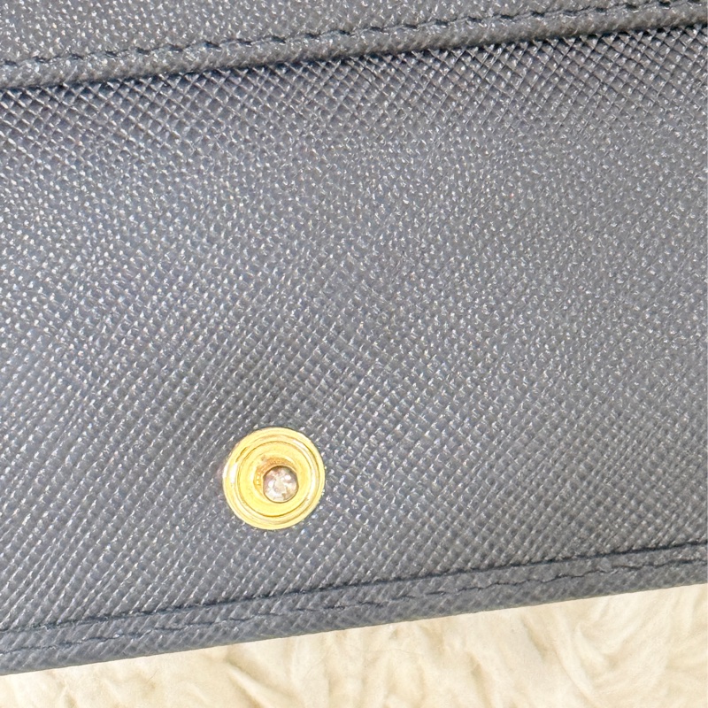 88新✨PRADA經典的黑色防刮牛皮 中夾 短夾 錢包 零錢包-40