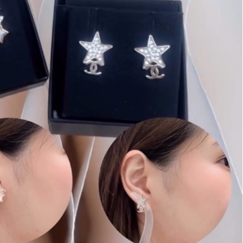 Chanel 23b 星星水鑽耳環-6