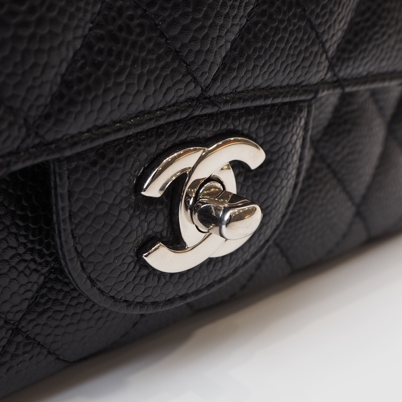 CHANEL CF25 荔枝皮黑銀-3