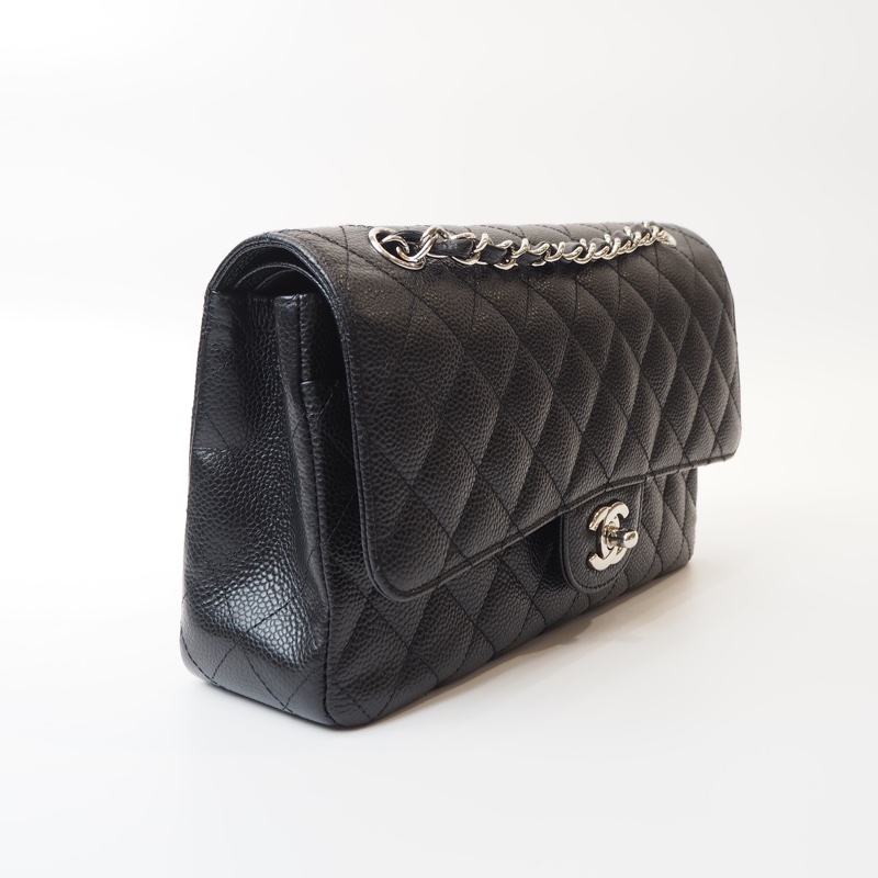 CHANEL CF25 荔枝皮黑銀-10