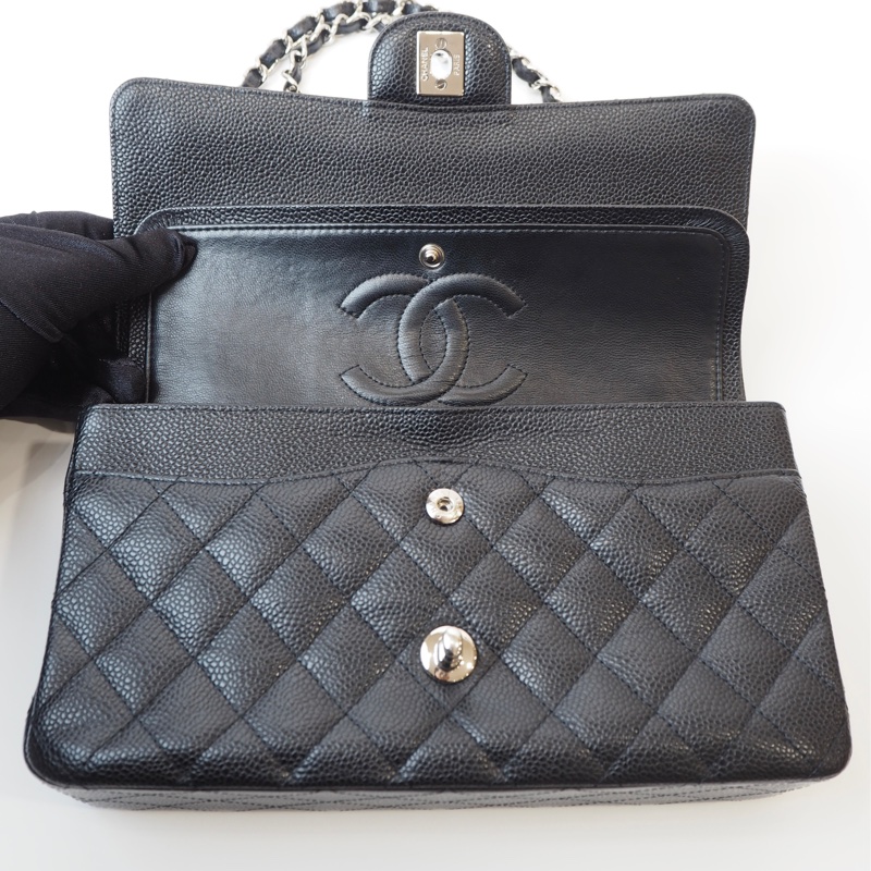 CHANEL CF25 荔枝皮黑銀-16