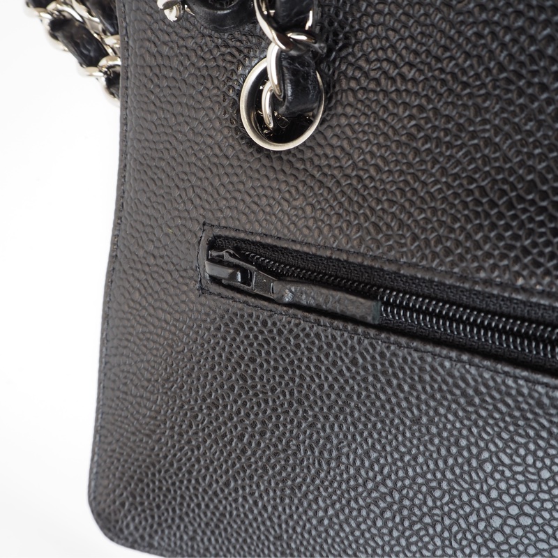 CHANEL CF25 荔枝皮黑銀-18