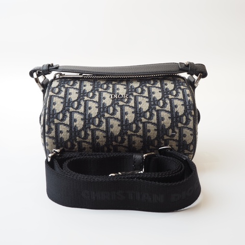 DIOR老花圓筒斜背包