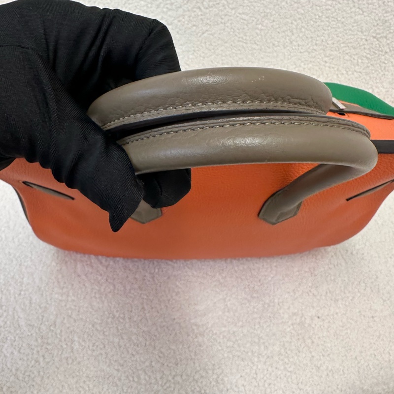 罕見 BK35 Togo 皮，三拼色（愛馬仕橙／翠綠／大象灰），殿堂級 HSS 定制規格。-6