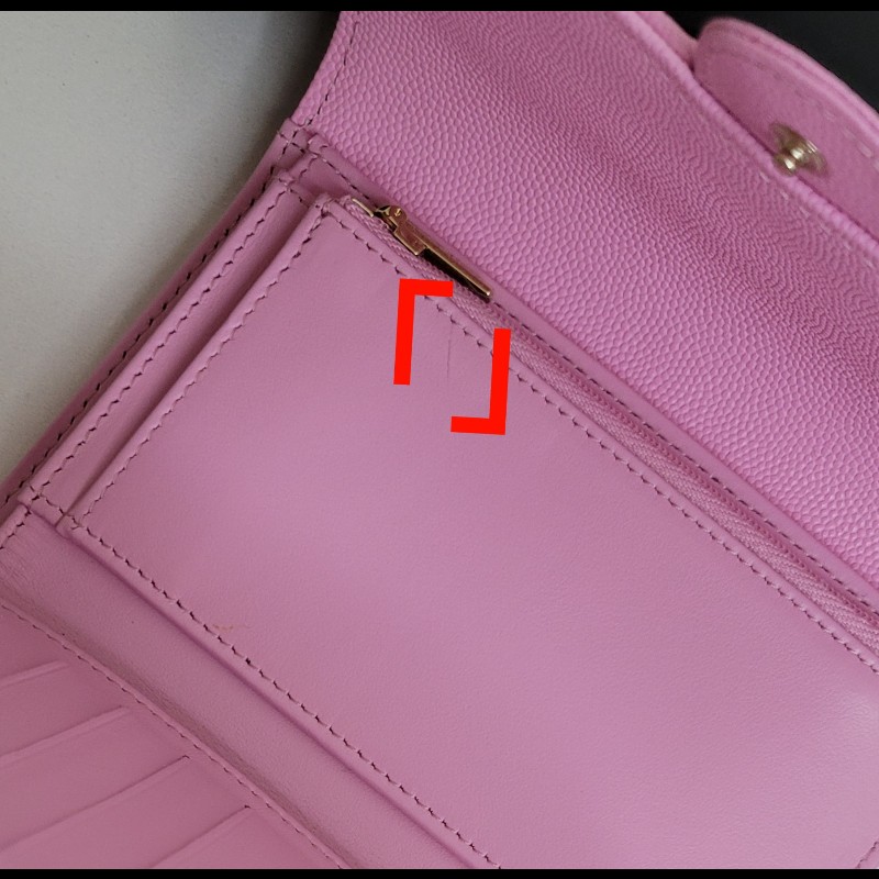 CHANEL🌸 限量櫻花粉 淡金釦 三摺中夾-8