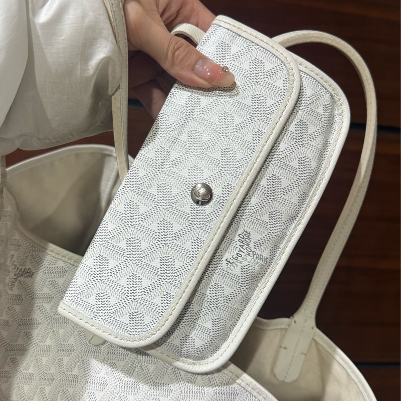 goyard 托特包 Saint Louis PM  白色 Goyard 最經典的入門款 防水 子母包-2