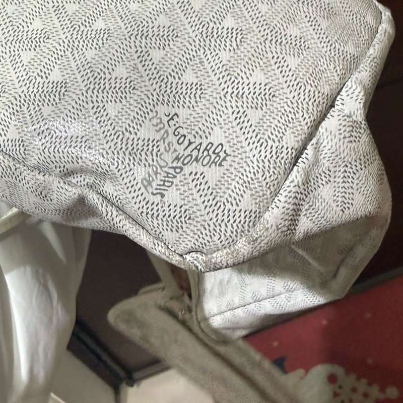 goyard 托特包 Saint Louis PM  白色 Goyard 最經典的入門款 防水 子母包-10