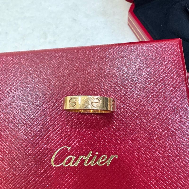 Cartier 卡地亞 LOVE 單鑽戒18K玫瑰金750經典螺絲設計戒指B4050749-7