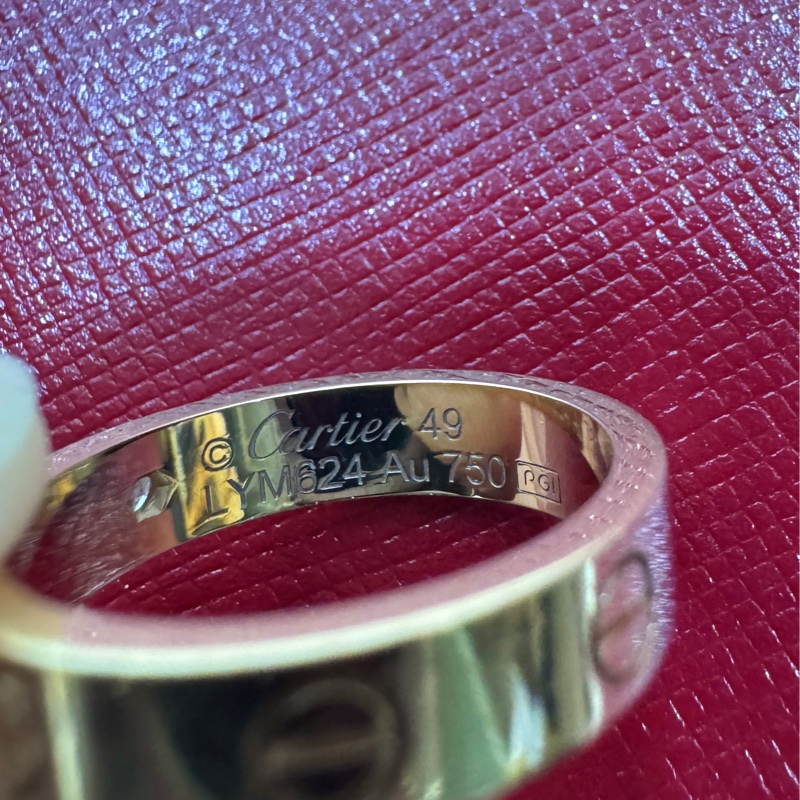 Cartier 卡地亞 LOVE 單鑽戒18K玫瑰金750經典螺絲設計戒指B4050749-9