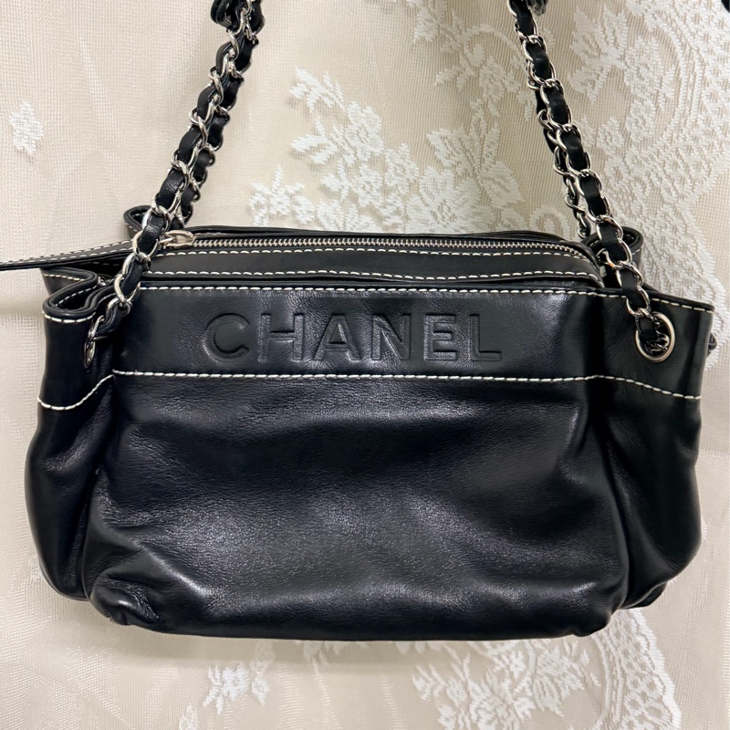 CHANEL LAX Accordion 黑色銀鍊包-0