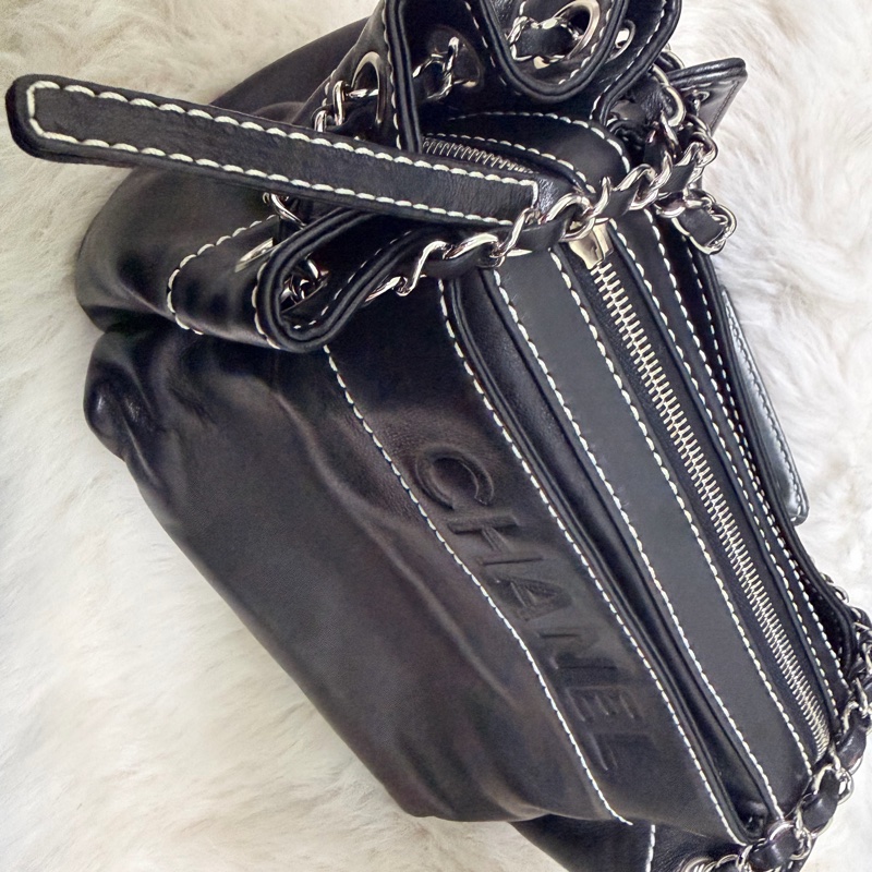 CHANEL LAX Accordion 黑色銀鍊包-2