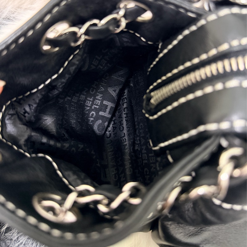 CHANEL LAX Accordion 黑色銀鍊包-3