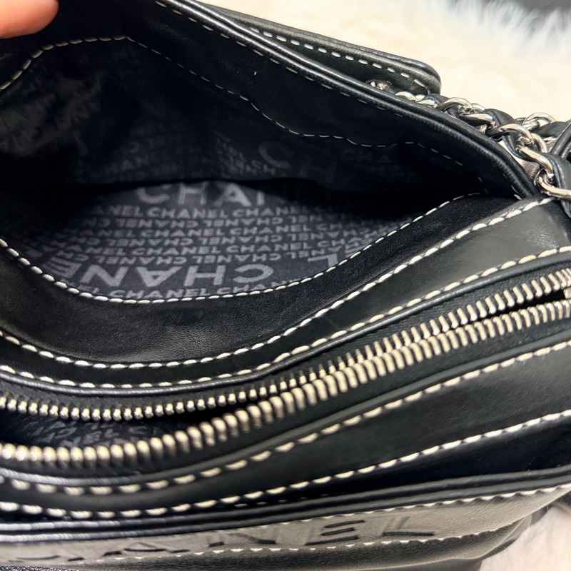 CHANEL LAX Accordion 黑色銀鍊包-5