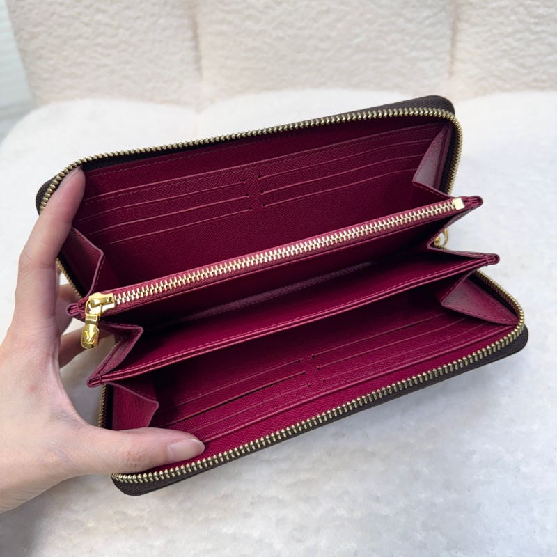 近新🧨LV 原花 Zippy 拉鍊長夾｜Monogram 老花皮夾｜M41895｜莓紅內裡-6