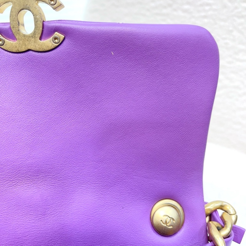 香奈兒 Chanel 22S 香芋紫 鴛鴦編織鏈 Mini Flap方胖子-25