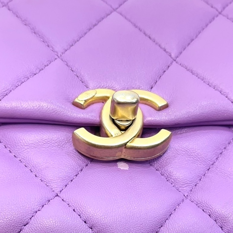 香奈兒 Chanel 22S 香芋紫 鴛鴦編織鏈 Mini Flap方胖子-26